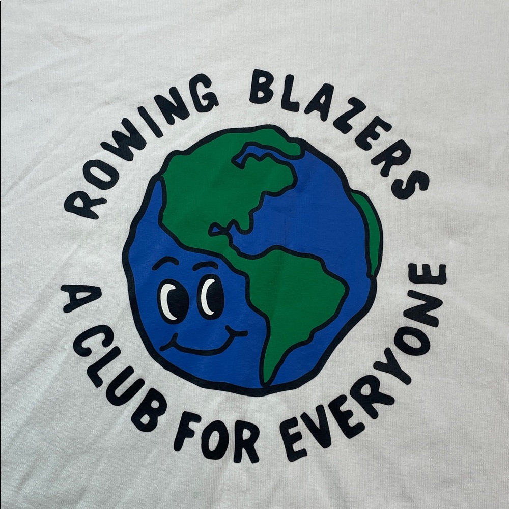 Rowing Blazers White Tee with Earth Graphic Gender Neutral M | NWT - Picture 2 of 5
